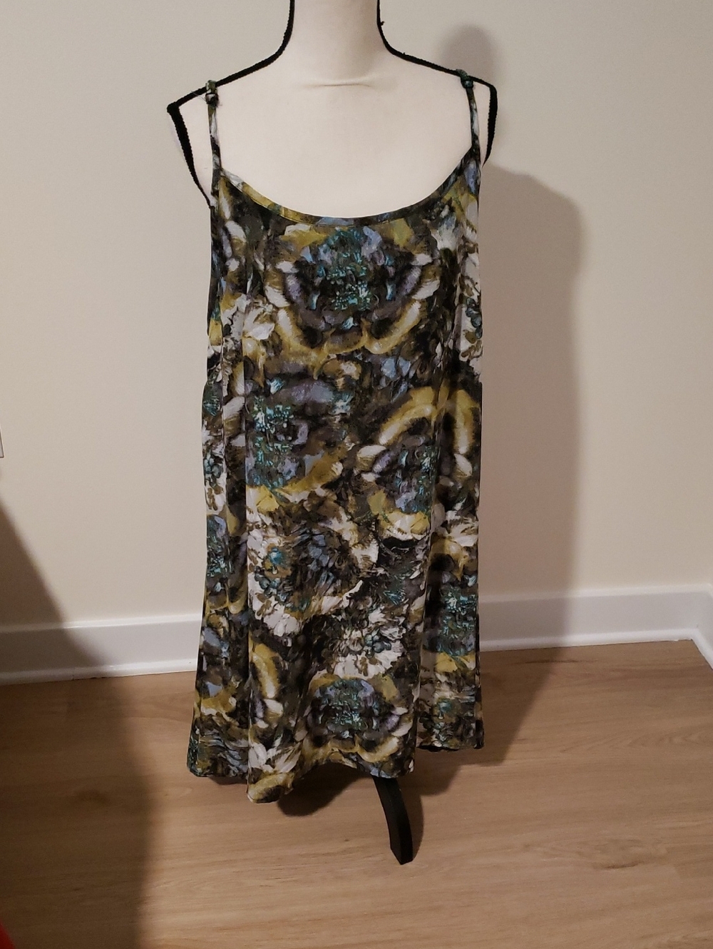 Floral Slip Dress in Olive, Teal, Black 18W